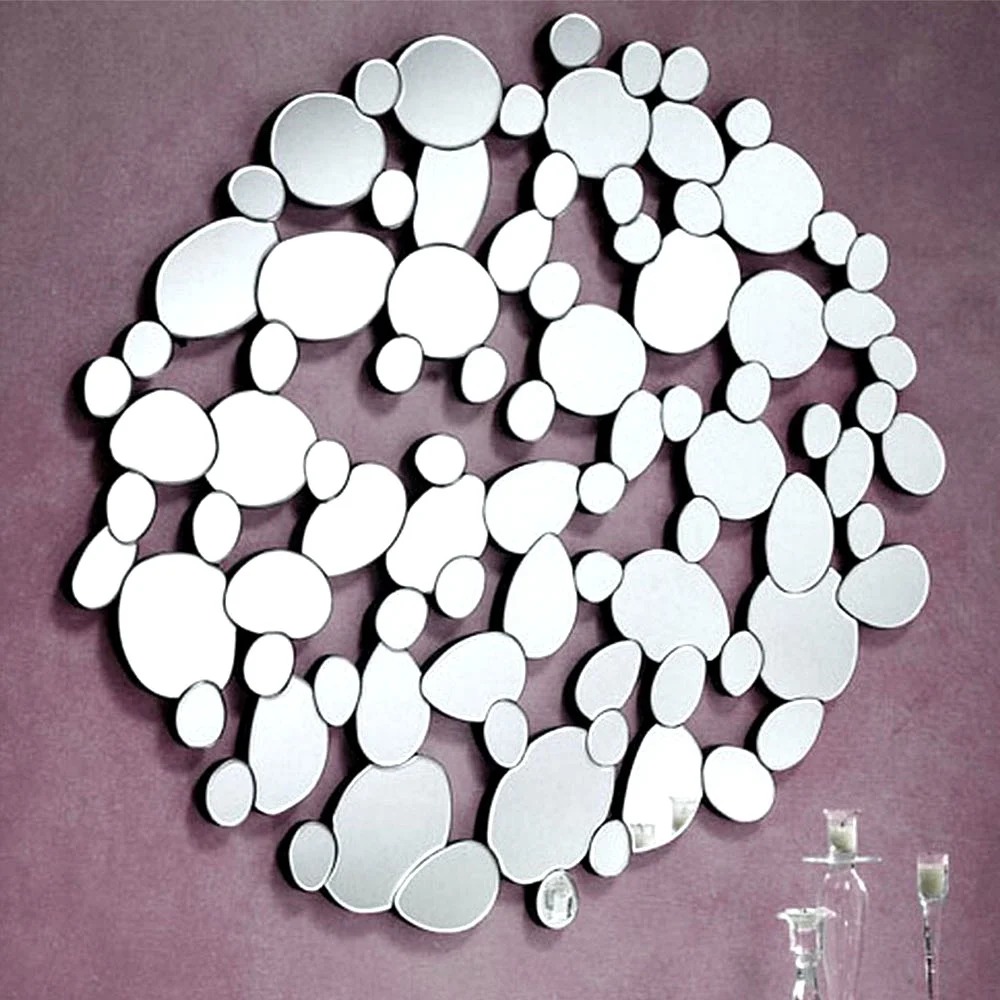 Circular Pebble Cluster Wall Mirror